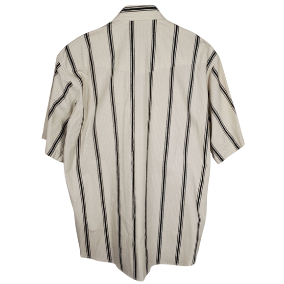 Vintage Wrangler Cream Black Casual Button Down Shirt. Short Sleeve. LG. B0018 - Picture 5 of 9